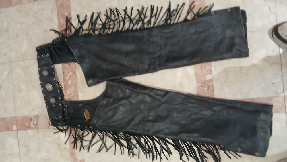 Harley-Davidson calças vintage de cabedal (Chaps)