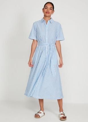 Смугаста сукня сорочка міді