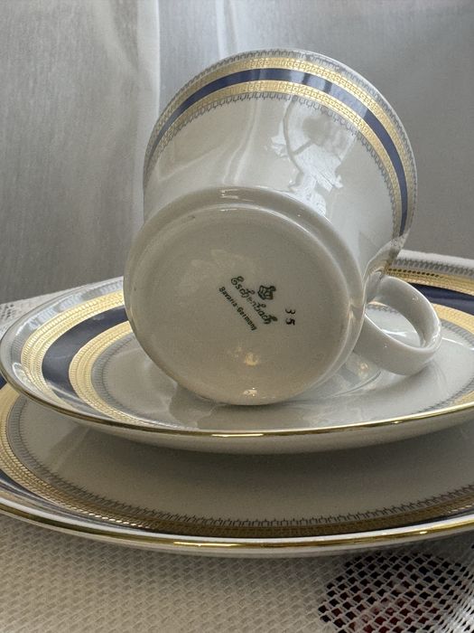 Сервіз на 12 персон, кобальт+ позолота, чайний, столовий сервіз, німец