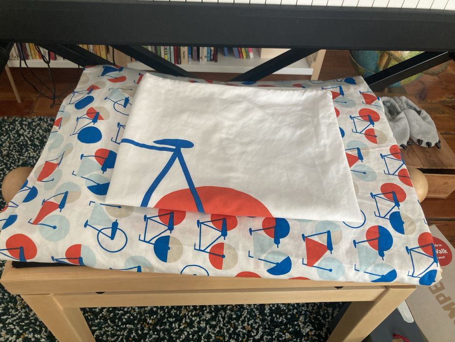 Capa de edredon e fronha bicicletas