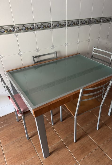 Mesa vidro extensível