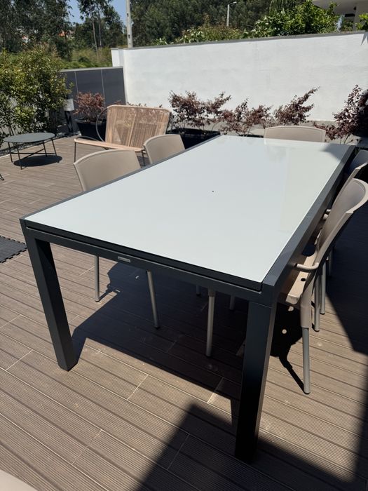 Mesa de aluminio 180/260X96cm