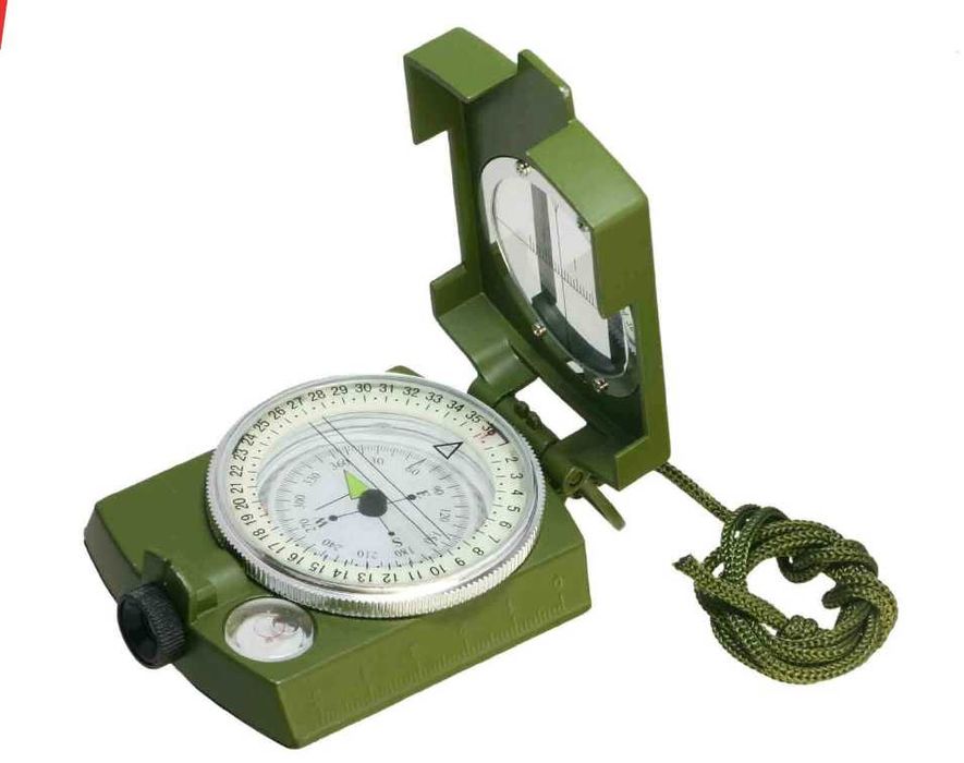 Компас для военных жидкостный металлический раскладной, військовий ком