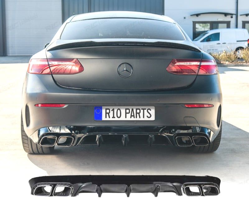 DIFUSOR MERCEDES CLASE E C238 16- AMG PRETO BRILHANTE LOOK E63 + PONTEIRAS ESCAPE