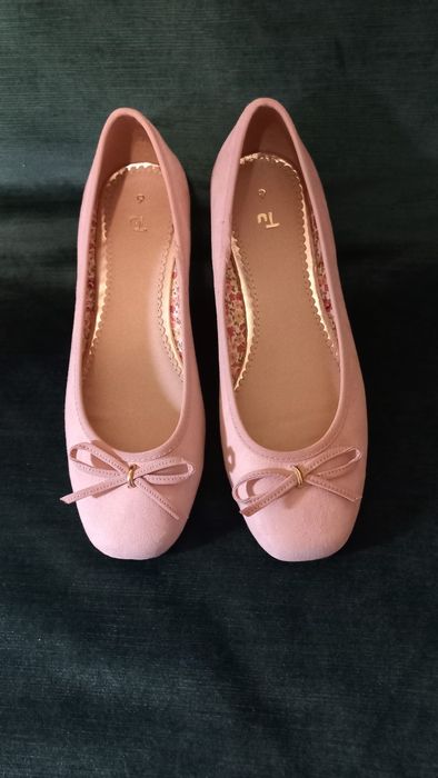 Нарядні туфлі TU 38-39 човники бежеві балетки жіночі/женские