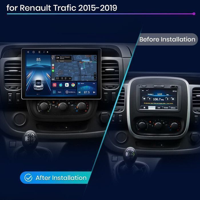 Radio Android 15 13,1” CarPlay Android Auto – Trafic 3 Vivaro B GPS Nawigacja Stacja Multimedialna WiFi Bluetooth DSP 4G LTE PL 6GB/128GB