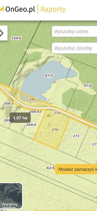 Bezpośrednio - sielska działka nad stawem koło lasu - 26km od Warszawy