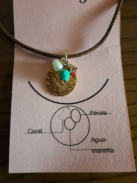 Colar e Pulseira Pedras Naturais, Artesanato Manual