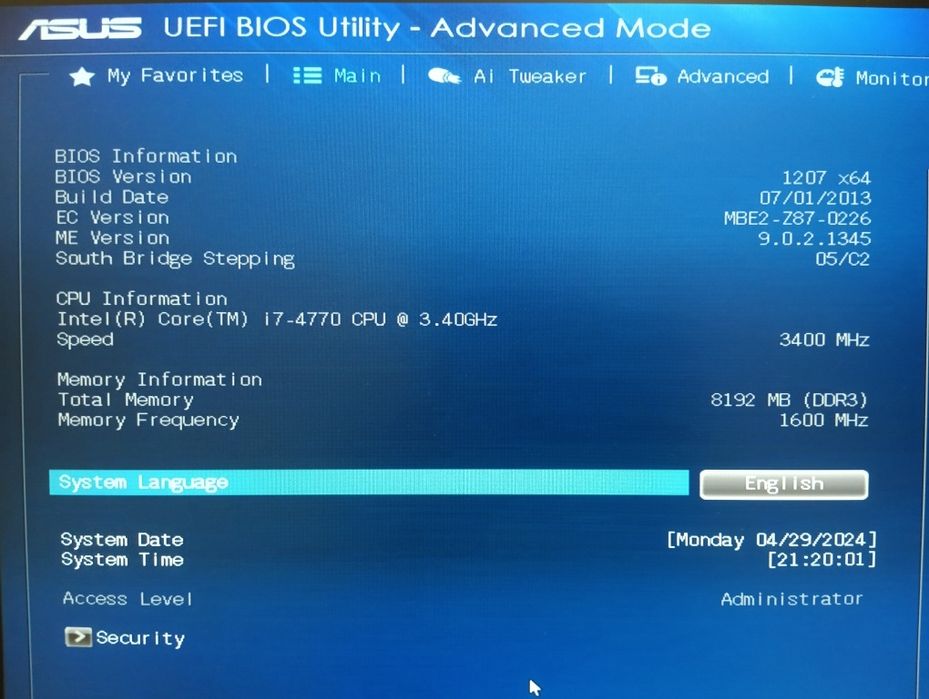 Потужний ПК i7-4770/Asus Z87-A/SSD 128Gb/DDR3 8Gb/БЖ: 650W