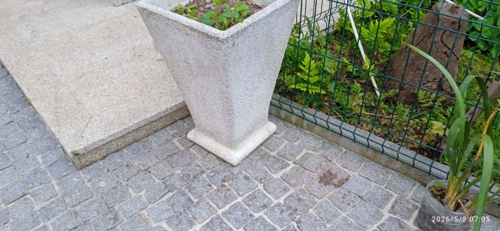 Vaso pedra grande cinza