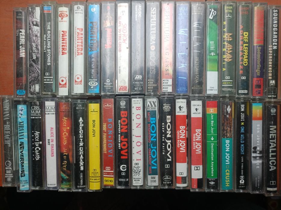 Metallica Nirvana Bon Jovi Alice in Chains kasety