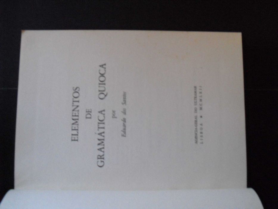 Santos (Eduardo dos);Elementos de Gramática Quioca