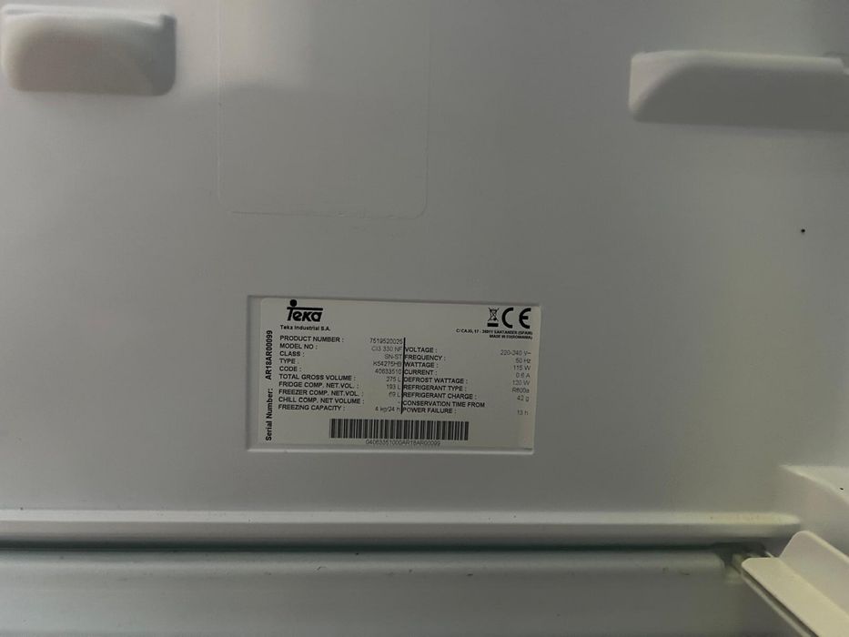 Frigorifico combinado de encastrar