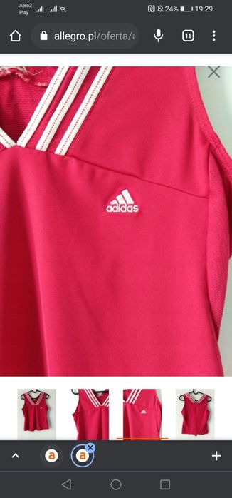 Koszulka treningowa bez rękawów adidas S czerwony