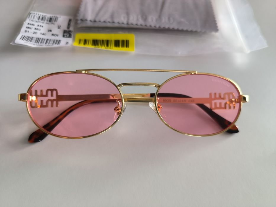 Śliczne różowe okulary Miu Miu super stan