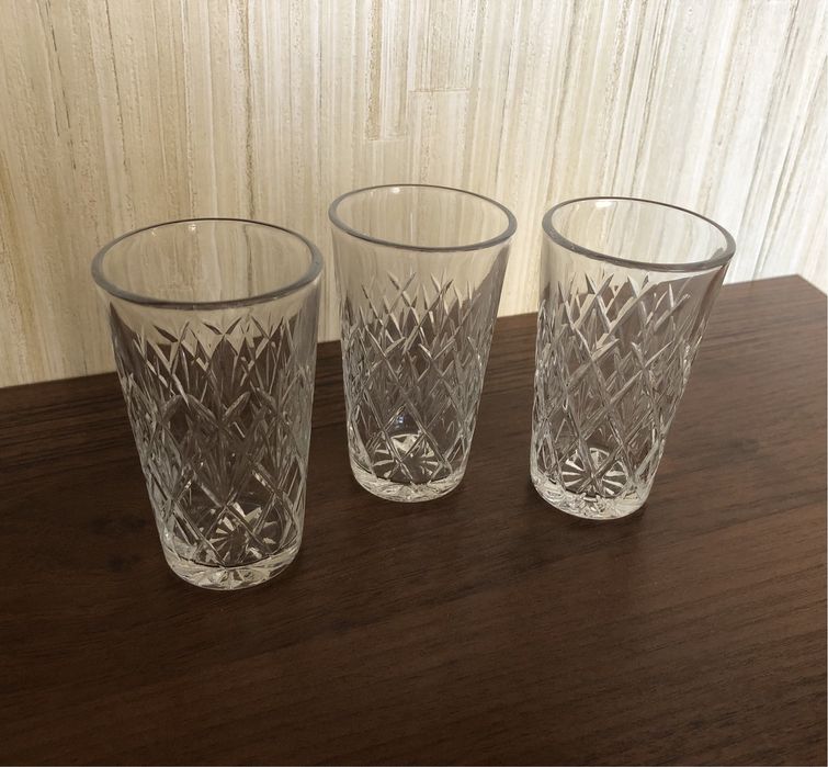 Хрустальные стопки, стаканчики, 6 шт, солонка