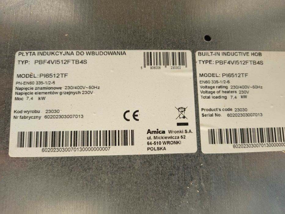 Płyta indukcyjna AMICA PBF4VI512FTB4S