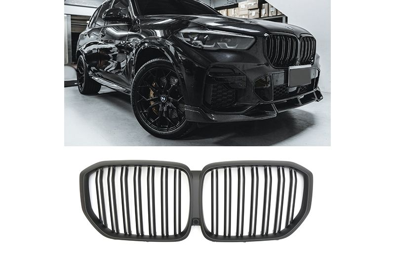 GRELHA DIANTEIRA LAMA DUPLA PRETO FOSCO PARA BMW X5 G05 2018--