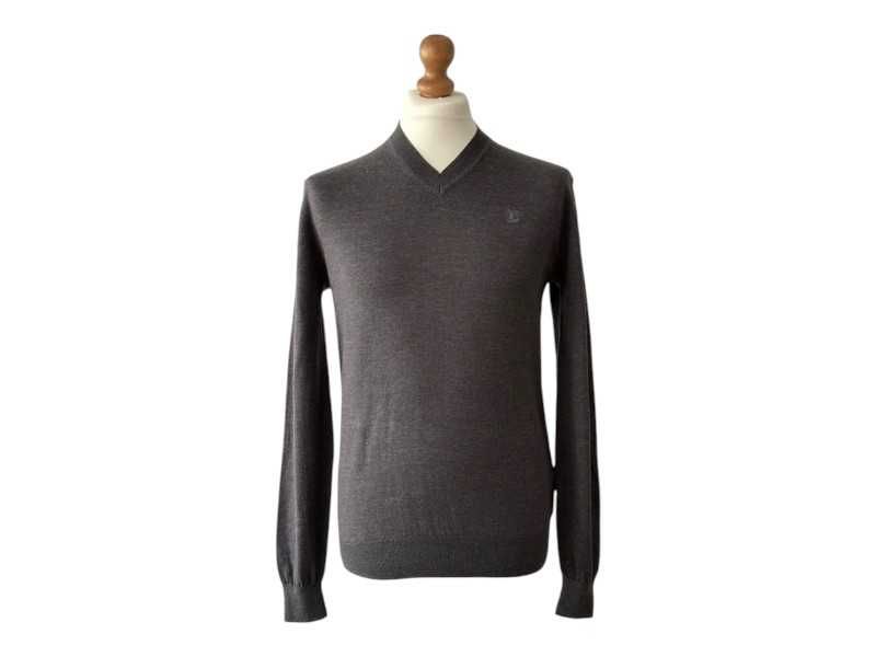 Męski sweter Tiger of Sweden L 100% merino wool wełna merynosowa grafitowy V-neck
