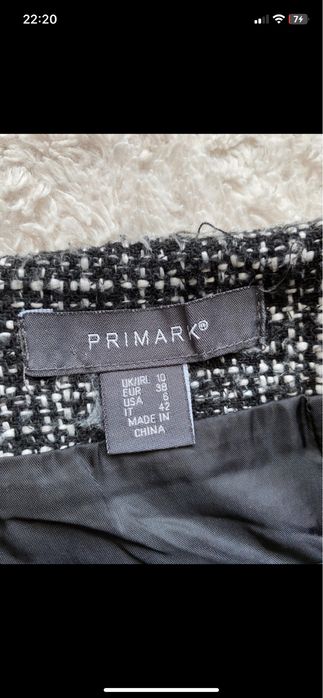 Elegancka spódnica zima wiosna kratka czarny biały S/M primark
