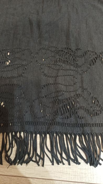 Spódnica czarna ażur frędzle