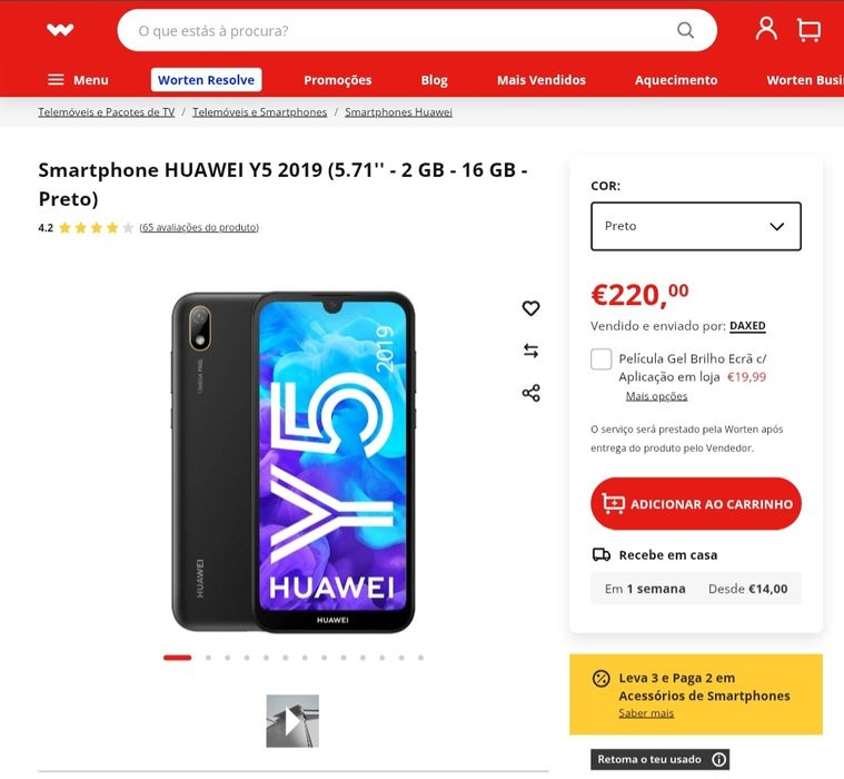 HUAWEI Y5 2019 com capa