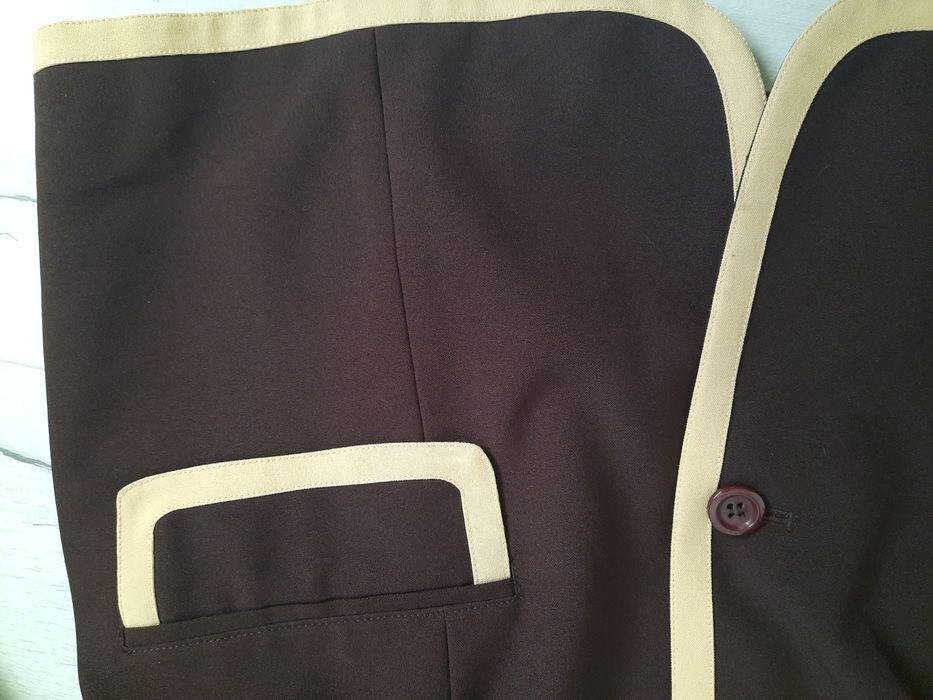 Elegancki żakiet brąz czekoladowy 46 3 XL