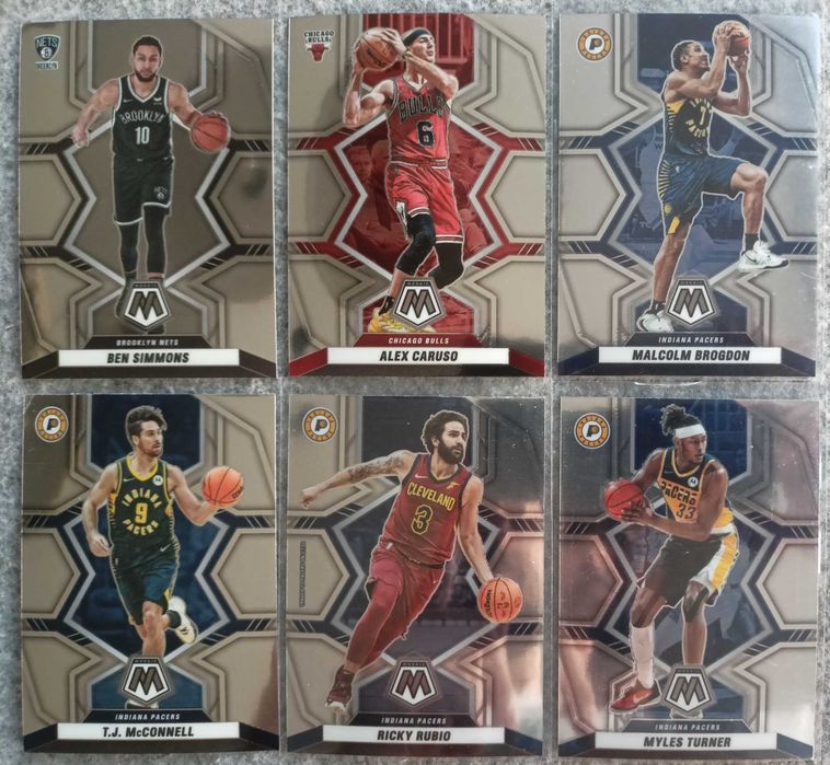 6 kart NBA 2021-22 Mosaic Simmons Caruso Brogdon Rubio Turner
