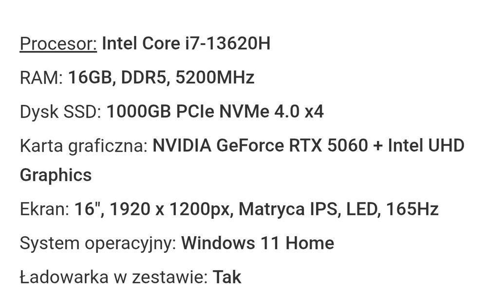 Rtx 5060 Laptop GIGABYTE A16 i7 13gen rtx 5060