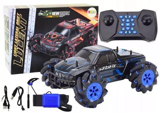 Auto Terenowe Zdalnie Sterowane RC Drift Jazda na Skos Niebieski. Lean Toys