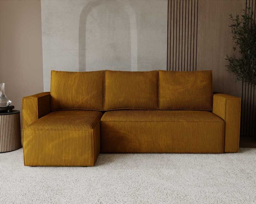 Narożnik kanapa NOYO 230 cm funkcja spania rogówka pojemnik bonel