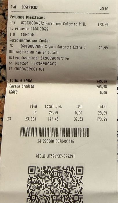 Ferro com Caldeira Philips – Como Novo