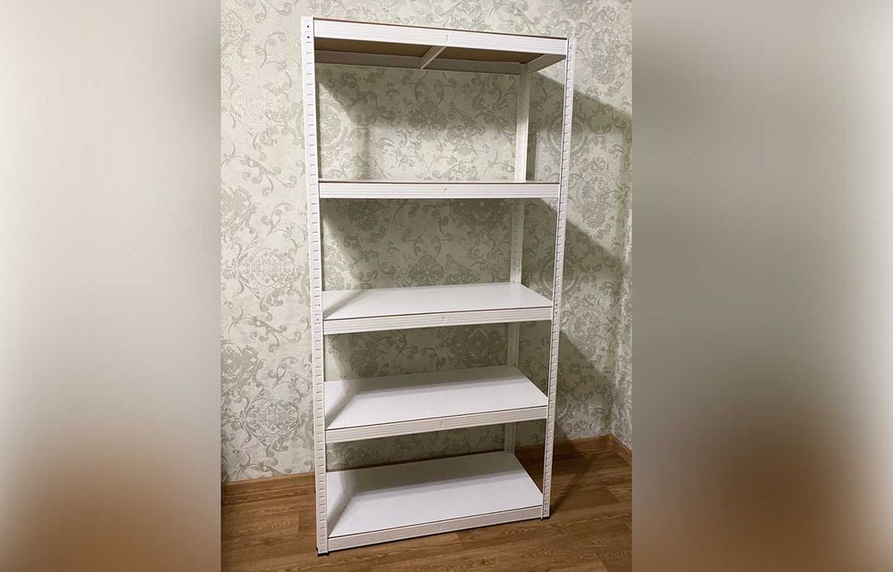 Белый металлический стеллаж 180х90х40 см/Полки для склада/Етажерка
