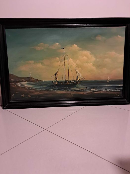 Obraz w drewnianej ramie malowany na płótnie 110x70