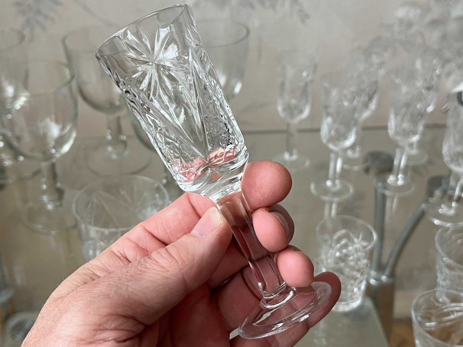 Хрустальные бокалы, рюмки,  СССР.