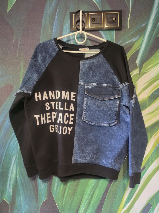 Oryginalna bluza Megi Collection czarna z jeansem