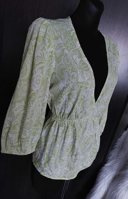 New look bluzka koszula z długim rekawem v neck głęboki dekolt 2xl