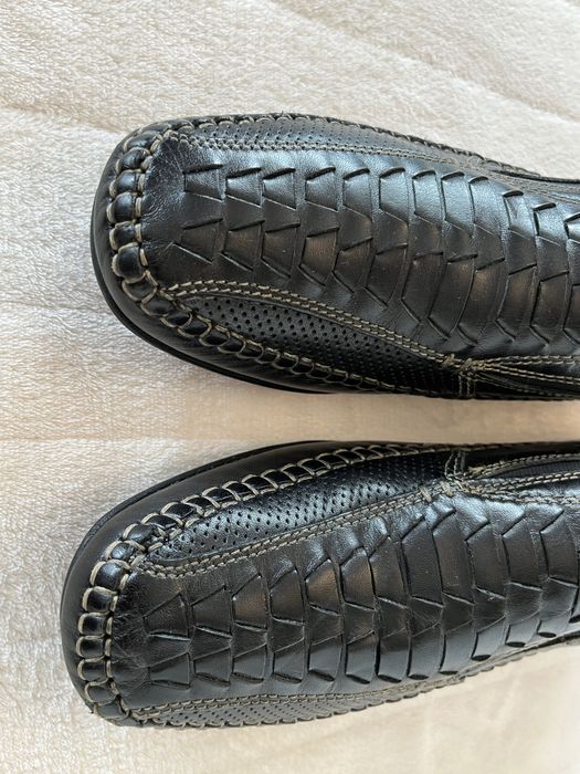 Bama czarne skórzane mokasyny męskie rozmiar 44