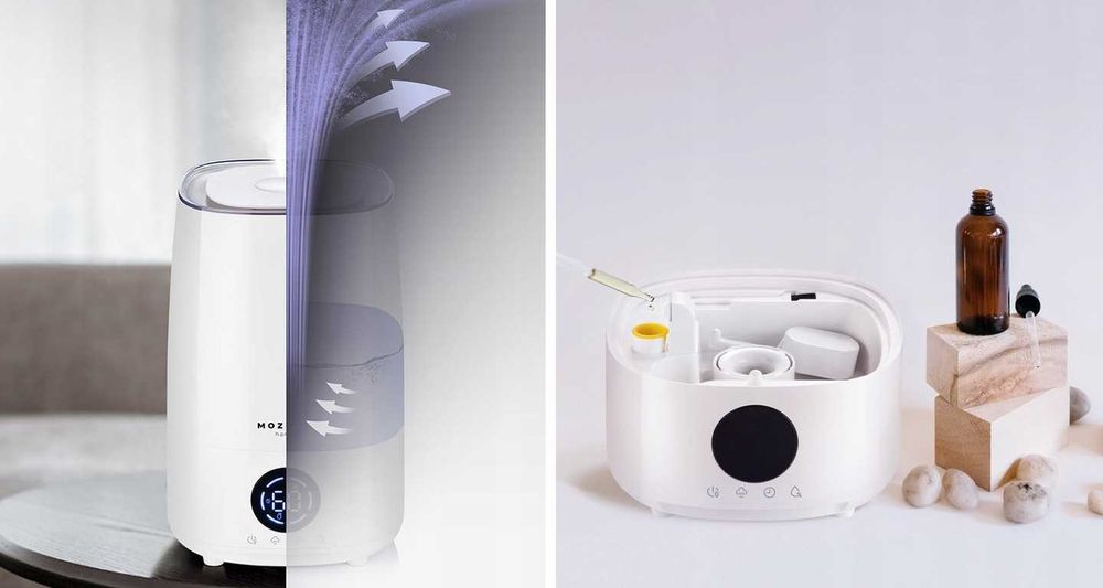 CICHY Nawilżacz powietrza 3w1 higrometr aromaterapia dyfuzor jonizator