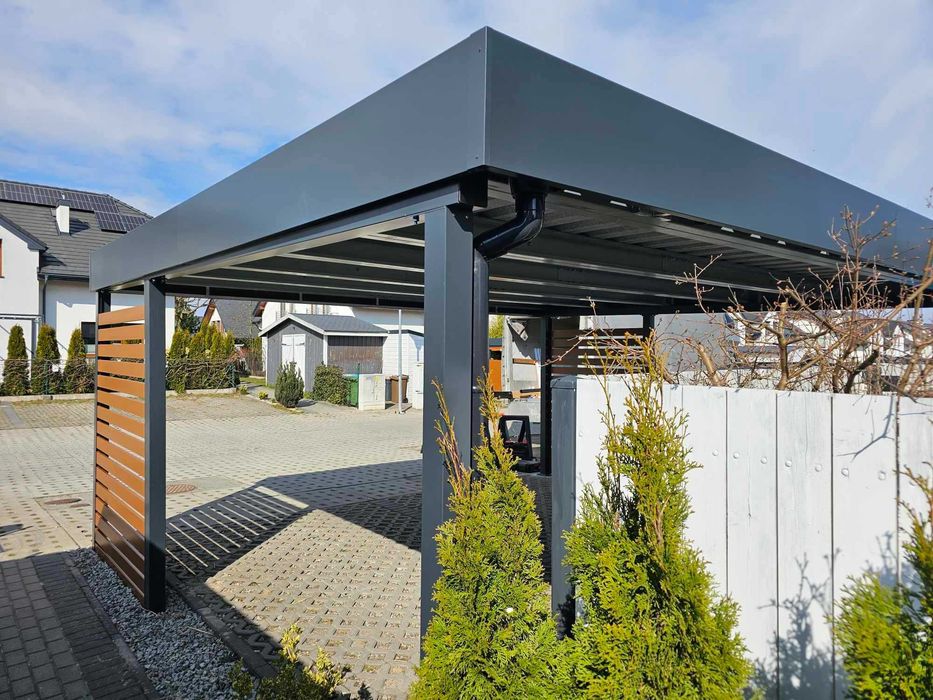 WIATA Garażowa Samochodowa na 2-Auta ze 2 ściankami  CARPORT
