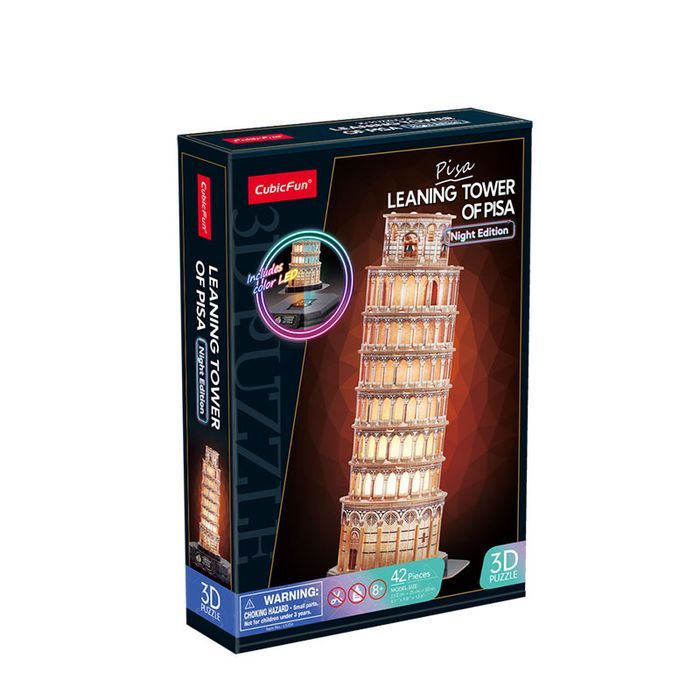 Puzzle 42 3D Krzywa Wieża W Pizie Led 306-L535H Cubic Fun Nowa Nieużywana