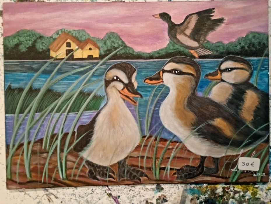 Pinturas em acrilico sobre telas pequenas