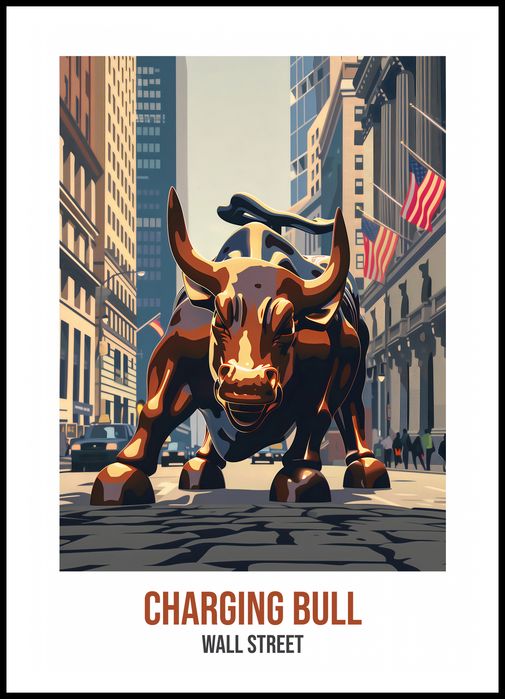 Plakat 70x100cm Charging Bull
