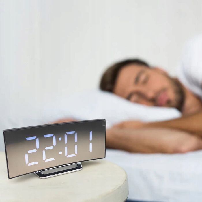 Zegar Elektroniczny z Budzikiem i Termometrem Mirror CLK-03 Biały