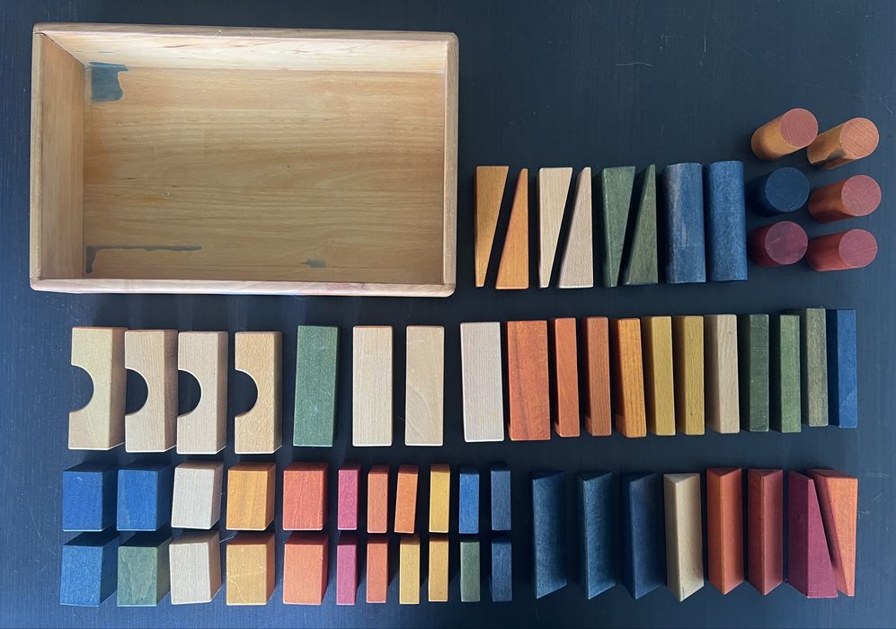 Wooden Story Drewniane Klocki w Skrzynce - Kolorowe, XL 63 elementy