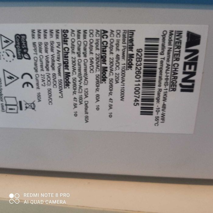 ANENJI 11KW Inwertery Solarny Hybrydowy 2xmppt 2x5500