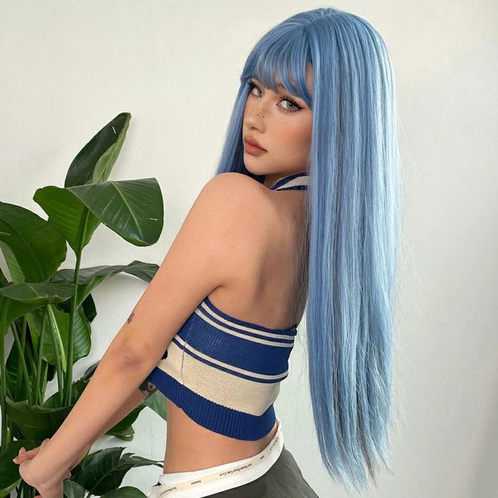 Peruca Azul Cinza