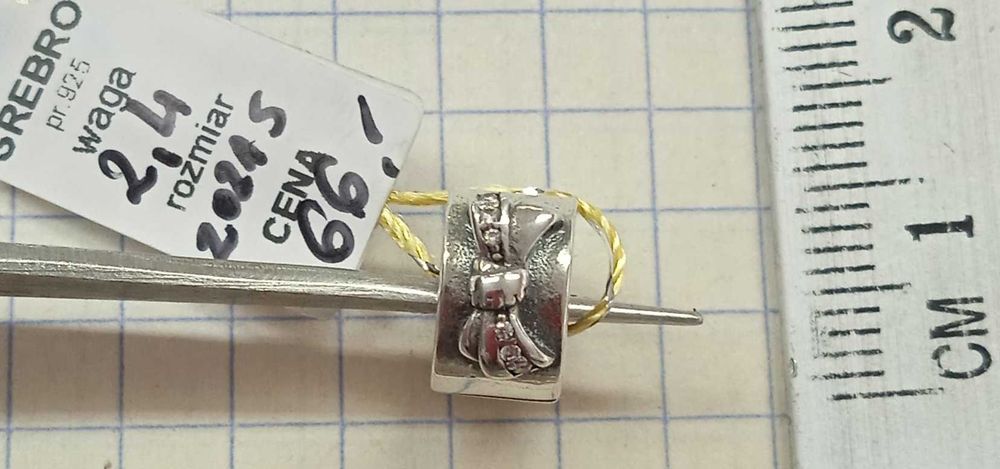 Charms stoper wstążka Srebro 925 NOWE