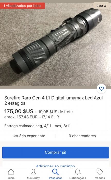 Surefire L1 digital lumamax led edição limitada Alcântara • OLX.pt
