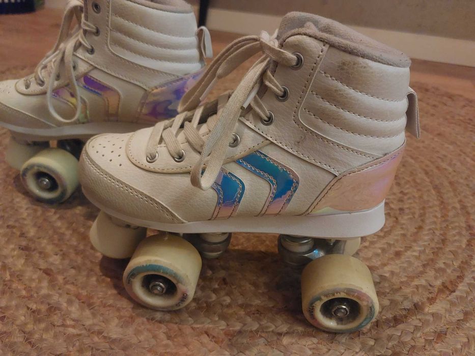 Patins branco/rosa